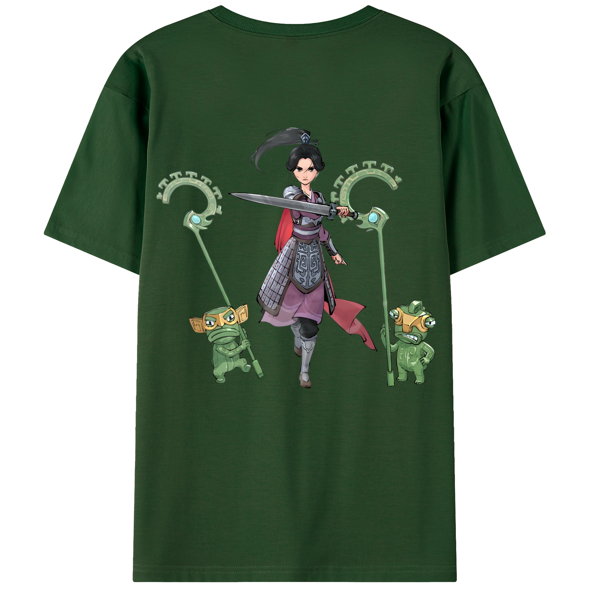 （画像用） Ne Zha 2 ナタ 魔童の大暴れ 綿100％半袖Tシャツ（背面プリント）